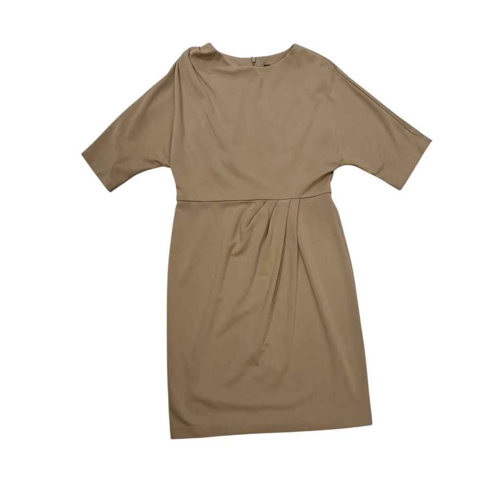 Jessica Howard Women Size 12 Tan Sheath Dress Dolman Sleeve Business Casual